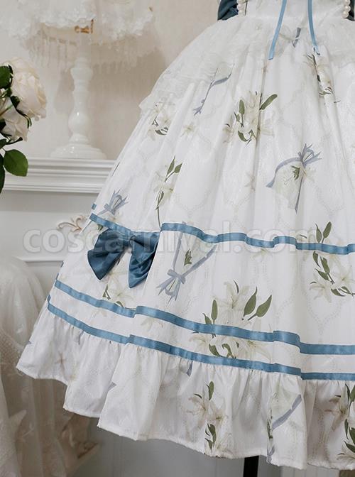 Ukiyo-Flower-Series-Elegant-Turtleneck-Ruffle-Print-Lace-Bow-Knot-Frenulum-Short-Sleeve-Classic-Lolita-Dress-coscarnival-1968