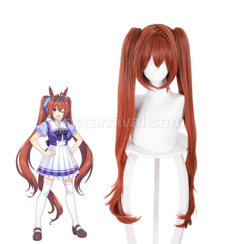 Uma Musume Pretty Derby Daiwa Scarlet Yellowish Brown Long Ponytail Copslay Wigs coscarnival011111761