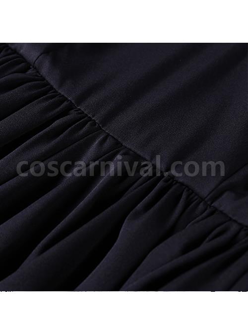 Unknown Poem Series Cross Embroidery Gothic Lolita Black Long Sleeve Dress coscarnival