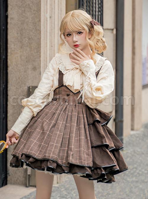 Vanilla Latte Series Retro Elegant Classic Lolita Long Sleeve Shirt coscarnival