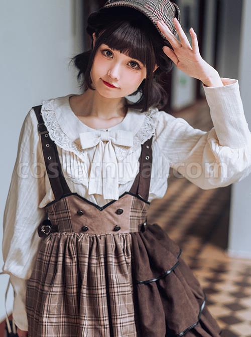 Vanilla Latte Series Retro Elegant Classic Lolita Long Sleeve Shirt coscarnival