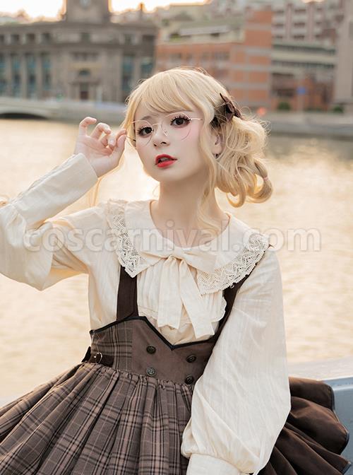 Vanilla Latte Series Retro Elegant Classic Lolita Long Sleeve Shirt coscarnival