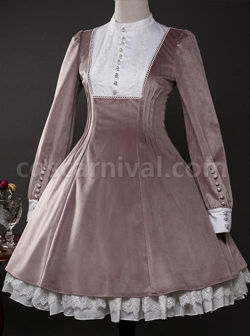Velour-Long-Sleeve-Pearl-Buttons-Classic-Lolita-Dress-coscarnival-4339