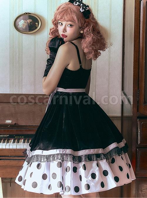 Velvet-Front-Of-The-Chest-Heart-Lace-Bow-Knot-Patchwork-Design-Polka-Dot-Hem-Black-Purple-Classic-Lolita-Sleeveless-Dress-coscarnival-1943