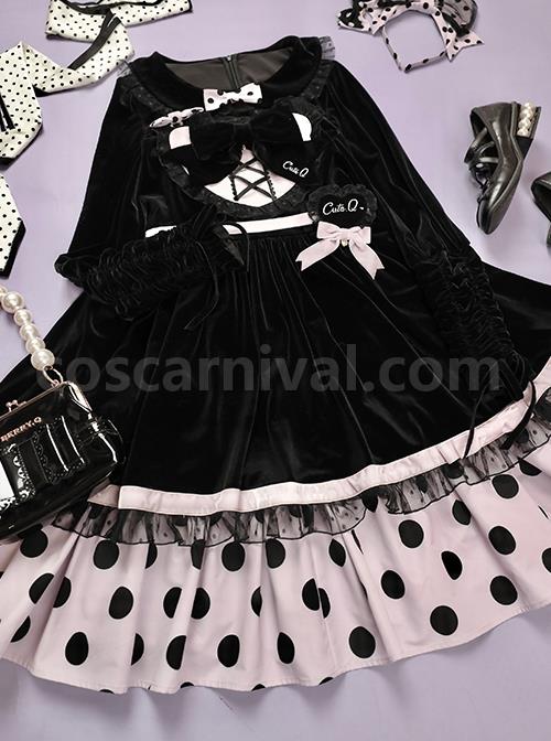 Velvet-Front-Of-The-Chest-Heart-Lace-Bow-Knot-Patchwork-Design-Polka-Dot-Hem-Black-Purple-Classic-Lolita-Sleeveless-Dress-coscarnival-1955