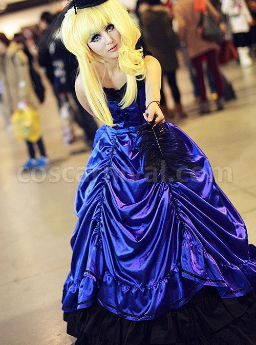 Victorian Aristocratic Gorgeous Blue Gothic Lolita Prom Dress coscarnival