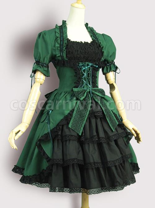 Victorian-Retro-Green-And-Black-Lace-Short-Sleeves-Classic-Lolita-Dress-coscarnival-609