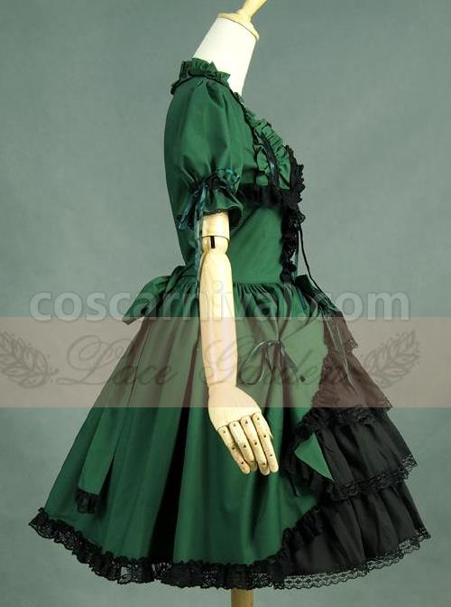 Victorian-Retro-Green-And-Black-Lace-Short-Sleeves-Classic-Lolita-Dress-coscarnival-626
