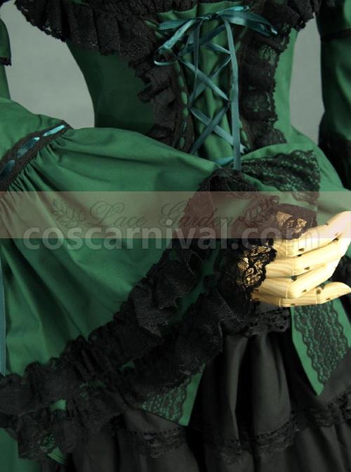 Victorian-Retro-Green-And-Black-Lace-Short-Sleeves-Classic-Lolita-Dress-coscarnival-648