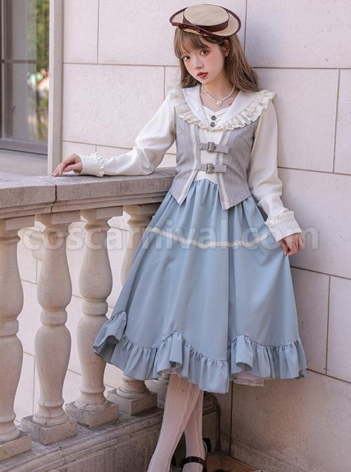 Vintage-Elegant-Lace-V-Neck-False-Three-Pieces-Petal-Hem-Design-Classic-Lolita-Long-Sleeve-Dress-coscarnival-1932