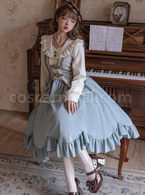 Vintage-Elegant-Lace-V-Neck-False-Three-Pieces-Petal-Hem-Design-Classic-Lolita-Long-Sleeve-Dress-coscarnival-1942