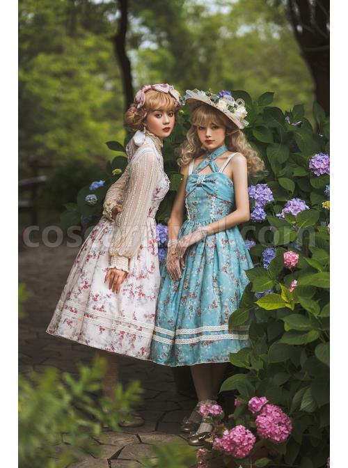 Vintage-Elegant-Small-Floral-Print-Jacquard-Lace-Decoration-Pleated-Double-Row-Pearl-Classic-Lolita-Detachable-Halter-Neck-Design-Dress-coscarnival-1913