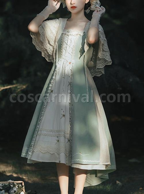 Vintage-Gentle-Rustic-Style-Square-Neck-Lace-Decoration-Flower-Vines-Embroidered-Front-Short-Back-Long-Hem-Classic-Lolita-Sleeveless-Dress-Set-coscarnival-1452
