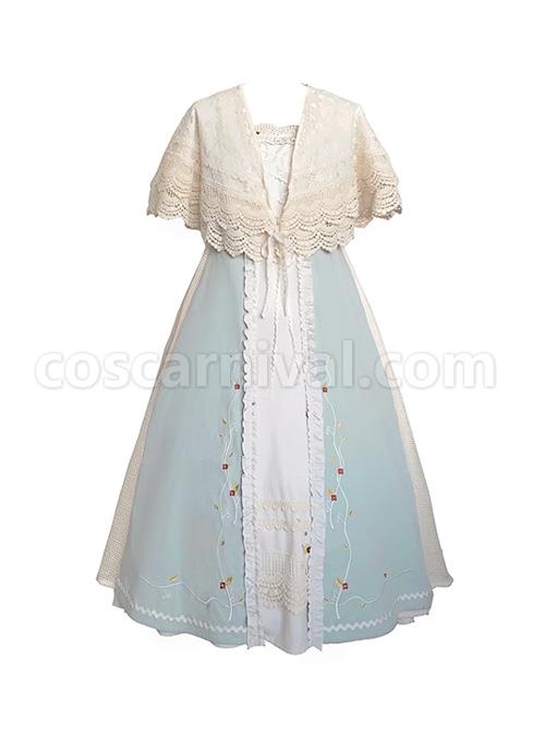 Vintage-Gentle-Rustic-Style-Square-Neck-Lace-Decoration-Flower-Vines-Embroidered-Front-Short-Back-Long-Hem-Classic-Lolita-Sleeveless-Dress-Set-coscarnival-1458
