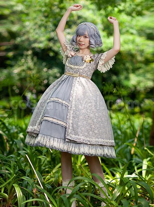 Vintage-White-Fragment-Floral-Print-Decoration-Lace-Jacquard-Cuffs-Square-Neckline-Classic-Lolita-Dress-coscarnival-1448