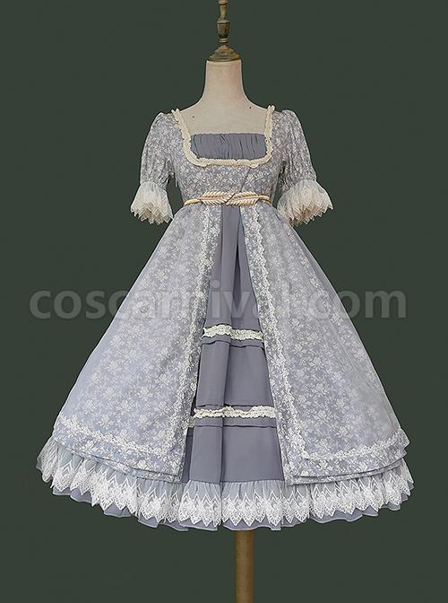 Vintage-White-Fragment-Floral-Print-Decoration-Lace-Jacquard-Cuffs-Square-Neckline-Classic-Lolita-Dress-coscarnival-1477