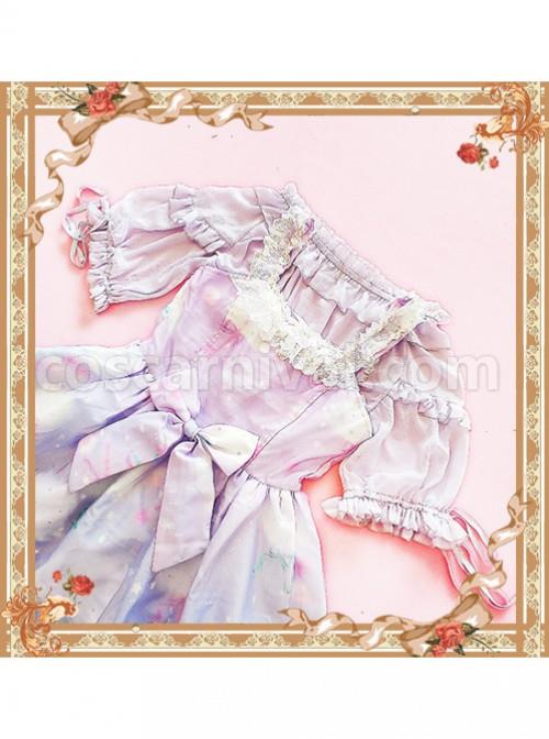 Violet Lovely Puff Sleeve Lolita Super Short Top coscarnival
