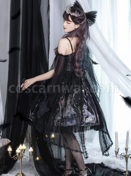 Virgin Flower Series JSK Gothic Lolita Light Hanayome Tea Party Sling Dress coscarnival