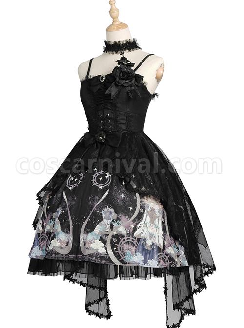 Virgin Flower Series JSK Gothic Lolita Light Hanayome Tea Party Sling Dress coscarnival