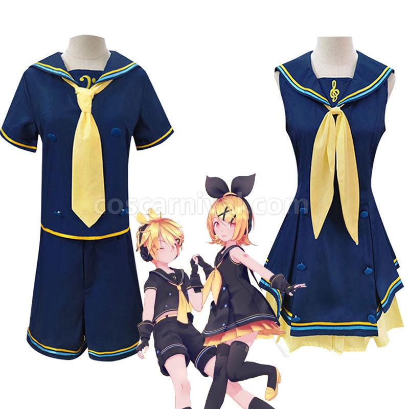 Vocaloid Hatsune Miku Project DIVA 2nd Kagamine Rin Kagamine Len JK Uniform Cosplay Costumes coscarnival01112963