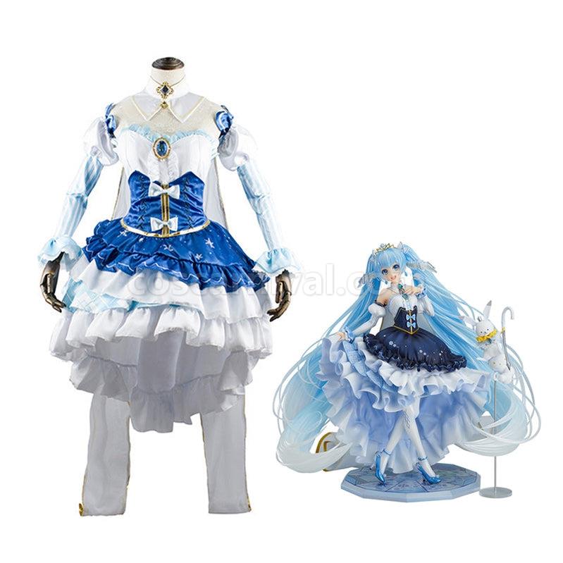 Vocaloid Hatsune Miku Snow Princess Dress Cosplay Costume coscarnival011112740