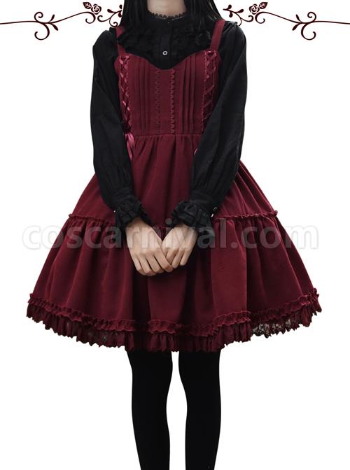 Waltz-Series-JSK-Wine-Red-Elegant-Classic-Lolita-Sling-Dress-coscarnival-612