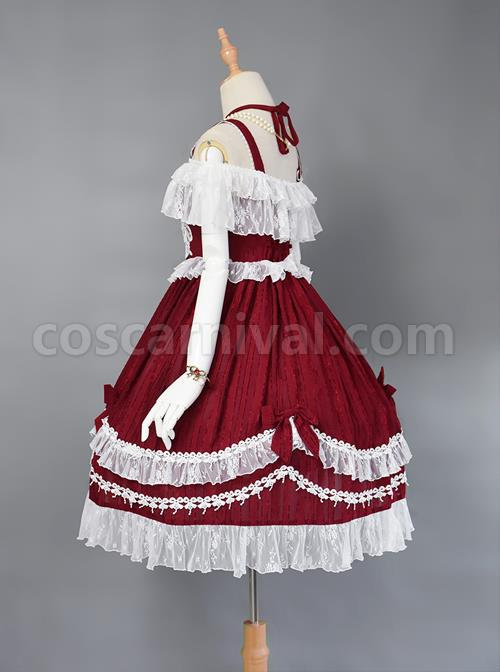 Wars-Of-The-Roses-Bowknot-Classic-Lolita-Sling-Dress-coscarnival-1046