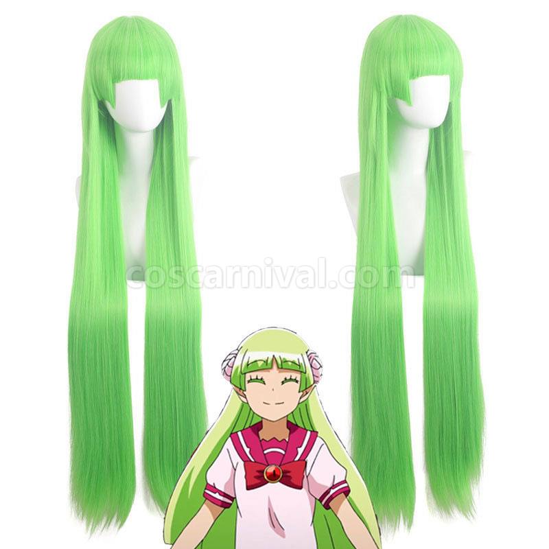 Welcome to Demon School! Iruma kun Valac Clara Green Cosplay Wigs coscarnival01115615