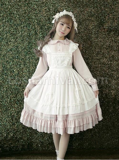White-Apron-Dress-Lotus-Leaf-Edge-Pastoral-Style-Lolita-Long-Sleeve-Dress-coscarnival-925