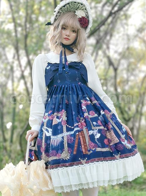 White Doll Collar Embroidery Sweet Lolita Long Lantern Sleeve Shirt coscarnival
