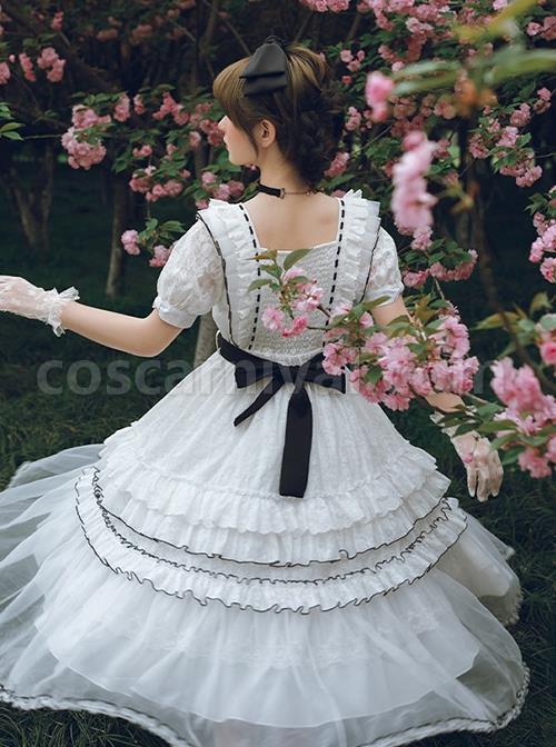 White-Jacquard-Butterfly-Embroidered-Elegant-Square-Neck-Multi-Layer-Lace-Hem-Classic-Lolita-Short-Sleeve-Dress-coscarnival-1915