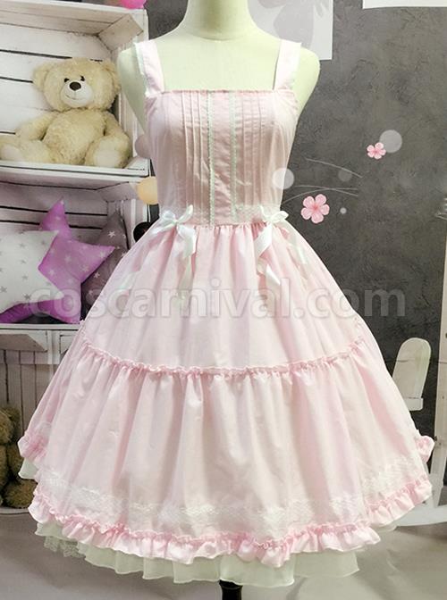 White-Lace-Cute-Pure-Color-Sweet-Lolita-Sling-Dress-coscarnival-154