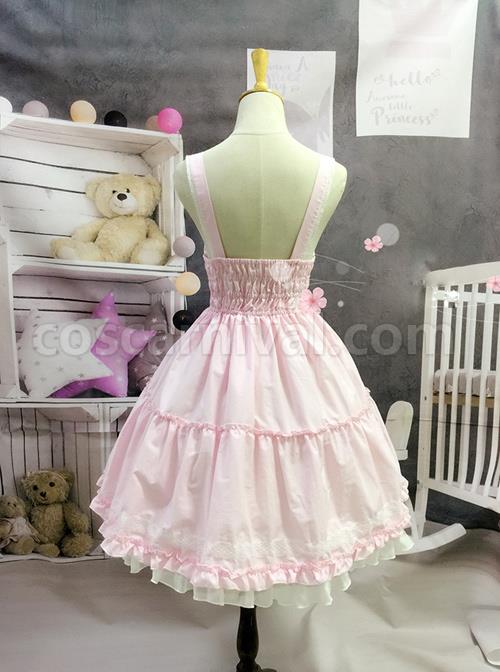 White-Lace-Cute-Pure-Color-Sweet-Lolita-Sling-Dress-coscarnival-163