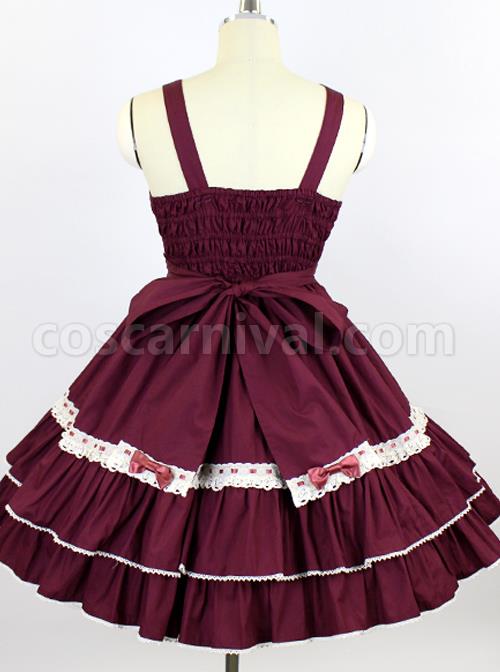 White-Lace-Pure-Color-Bowknot-Classic-Lolita-Sling-Dress-coscarnival-293