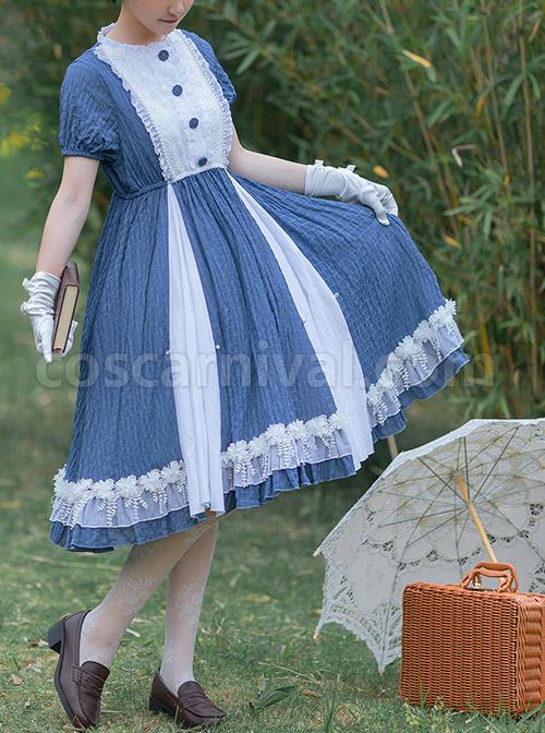 White-Lace-Ruffle-Hem-Blue-Elegant-OP-Classic-Lolita-Short-Sleeve-Dress-coscarnival-4115