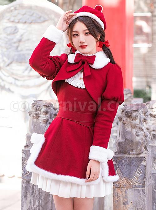 White-Plush-Round-Neck-Plush-Bow-Knot-Slit-Hem-Design-Winter-Classic-Lolita-Sleeveless-Dress-coscarnival-1902