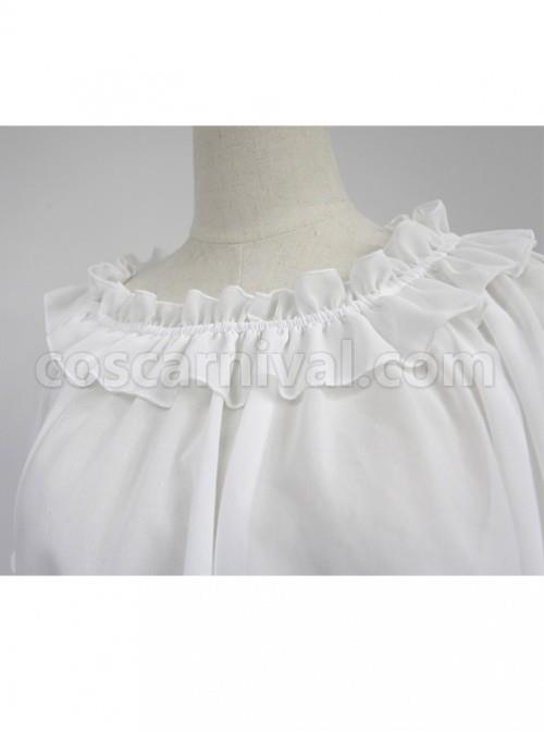 White Round Collar Agaric Laces Bottoming Shirt Lolita Blouse coscarnival