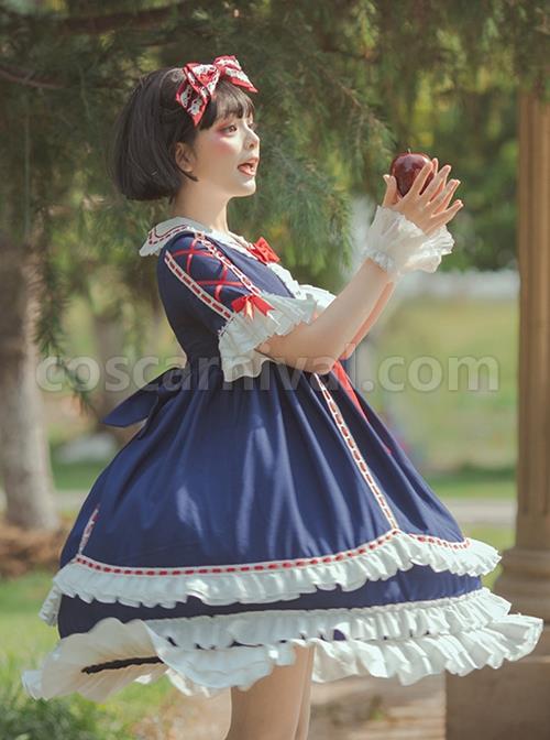 White-Snow-Hime-Series-Blue-Gorgeous-Court-Navy-Collar-Ruffled-Red-Bow-Knot-Frenulum-Classic-Lolita-Short-Sleeve-Dress-coscarnival-504