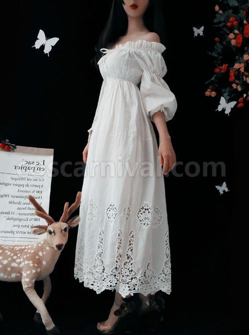 White-Strapless-Ruffles-Classic-Lolita-Half-Sleeve-Dress-coscarnival-3770