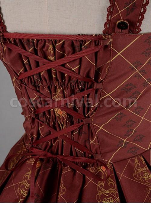 Wine-Red--Shirring-Lace-Up--Chinese-Palace-Lanterns-Lolita-Dress-coscarnival-4085