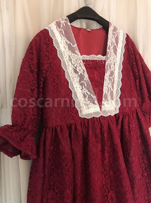 Wine-Red-Lace-Lantern-Short-Sleeve-Classic-Lolita-Dress-coscarnival-4311