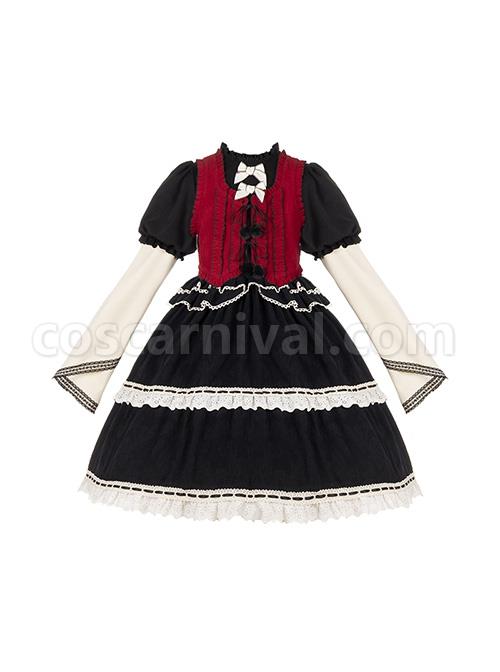 Wish-Gift-Box-Series-Cute-Red-Corduroy-Vest-Irregular-Cuffs-Lace-Fake-Three-Pieces-Classic-Lolita-Long-Sleeve-Dress-Set-coscarnival-1856