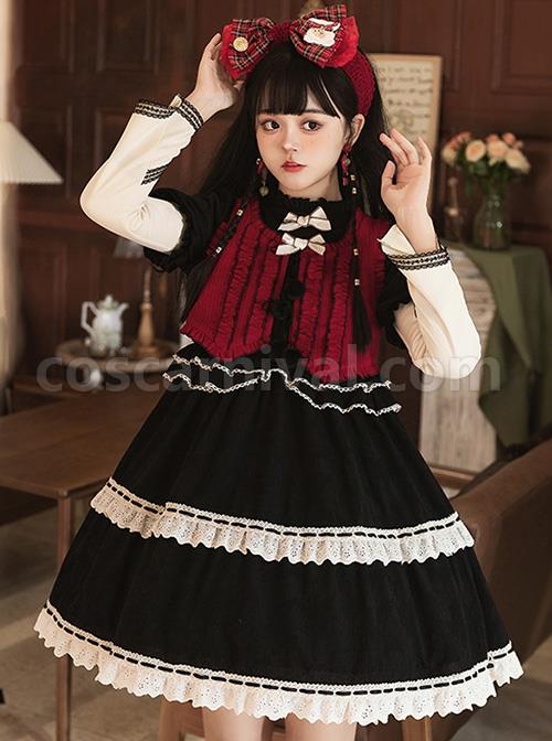 Wish-Gift-Box-Series-Cute-Red-Corduroy-Vest-Irregular-Cuffs-Lace-Fake-Three-Pieces-Classic-Lolita-Long-Sleeve-Dress-Set-coscarnival-1866