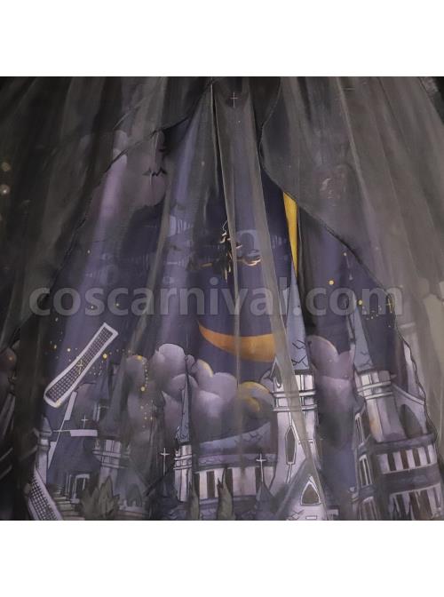 Witch Small Town Series JSK Design 2 Halloween Black Retro Gothic Lolita Sling Dress coscarnival