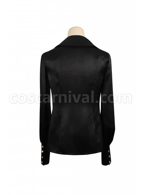 Witch Small Town Series Design 2 Halloween Retro Gothic Lolita Black Long Sleeve Shirt coscarnival