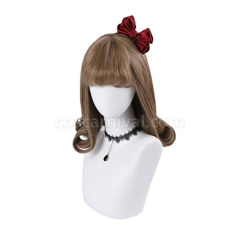 Women Fashion Short Brown Curls Sweet Bangs Lolita Wig coscarnival011112093