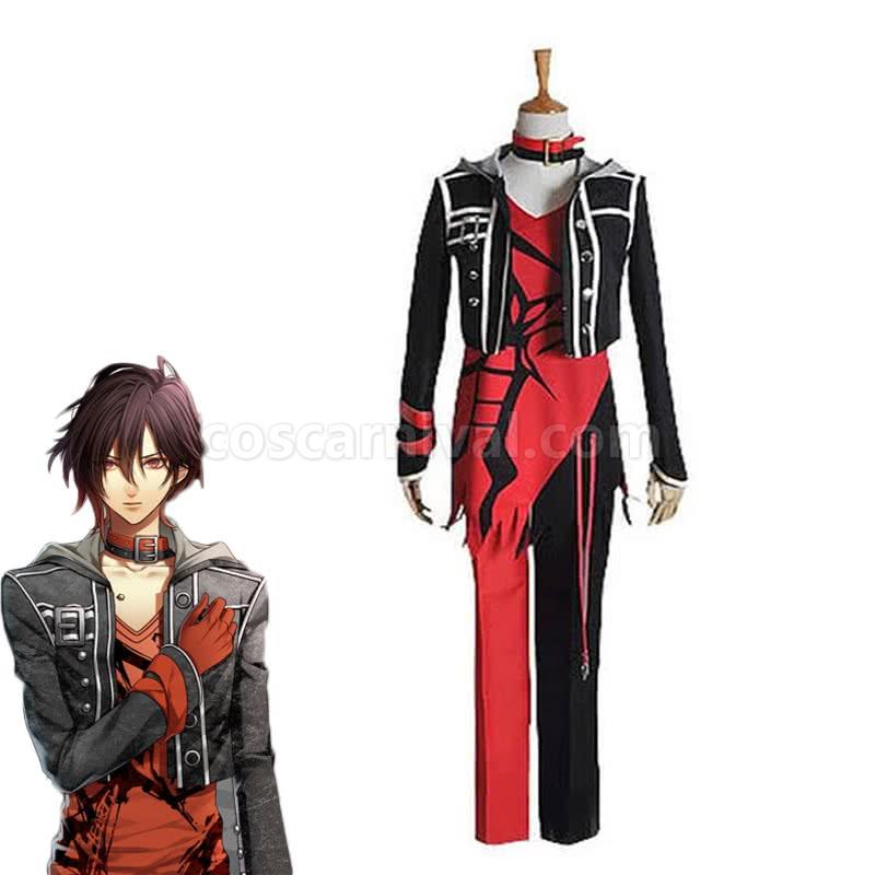 Amnesia Shin Black Mixed Red Suit Custom Cosplays