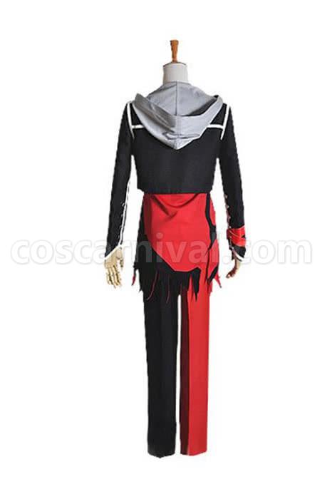 기억 상실 신 블랙 혼합 레드 슈트 코스프레 의상