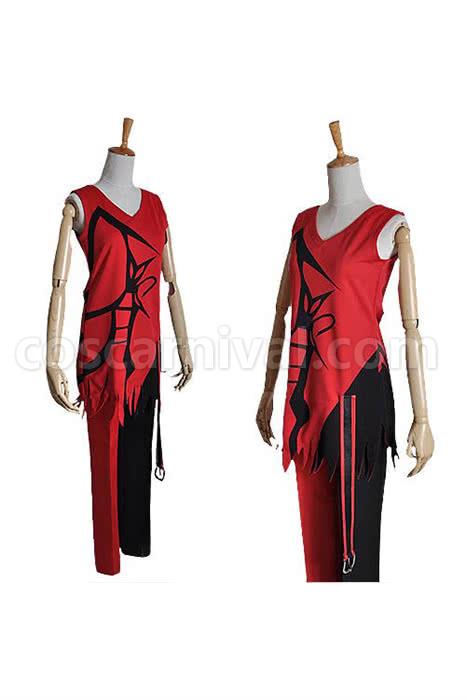 기억 상실 신 블랙 혼합 레드 슈트 코스프레 의상