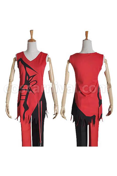 기억 상실 신 블랙 혼합 레드 슈트 코스프레 의상